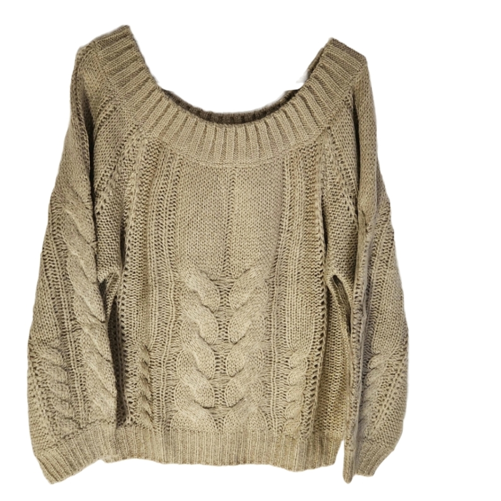 Identity Long Sleeve Taupe Knit Sweater (2)1X,(1)2X,(1)3X